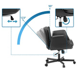 Verstellbare Rückenlehne mit Neigungswinkel von 90° bis 123° des Homeoffice-Bürostuhls Criss-Cross 10 von hjh LIVING