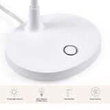 Weißer Standfuß mit integriertem Touch-Sensor der Schreibtischlampe Lumanova D6 von hjh OFFICE