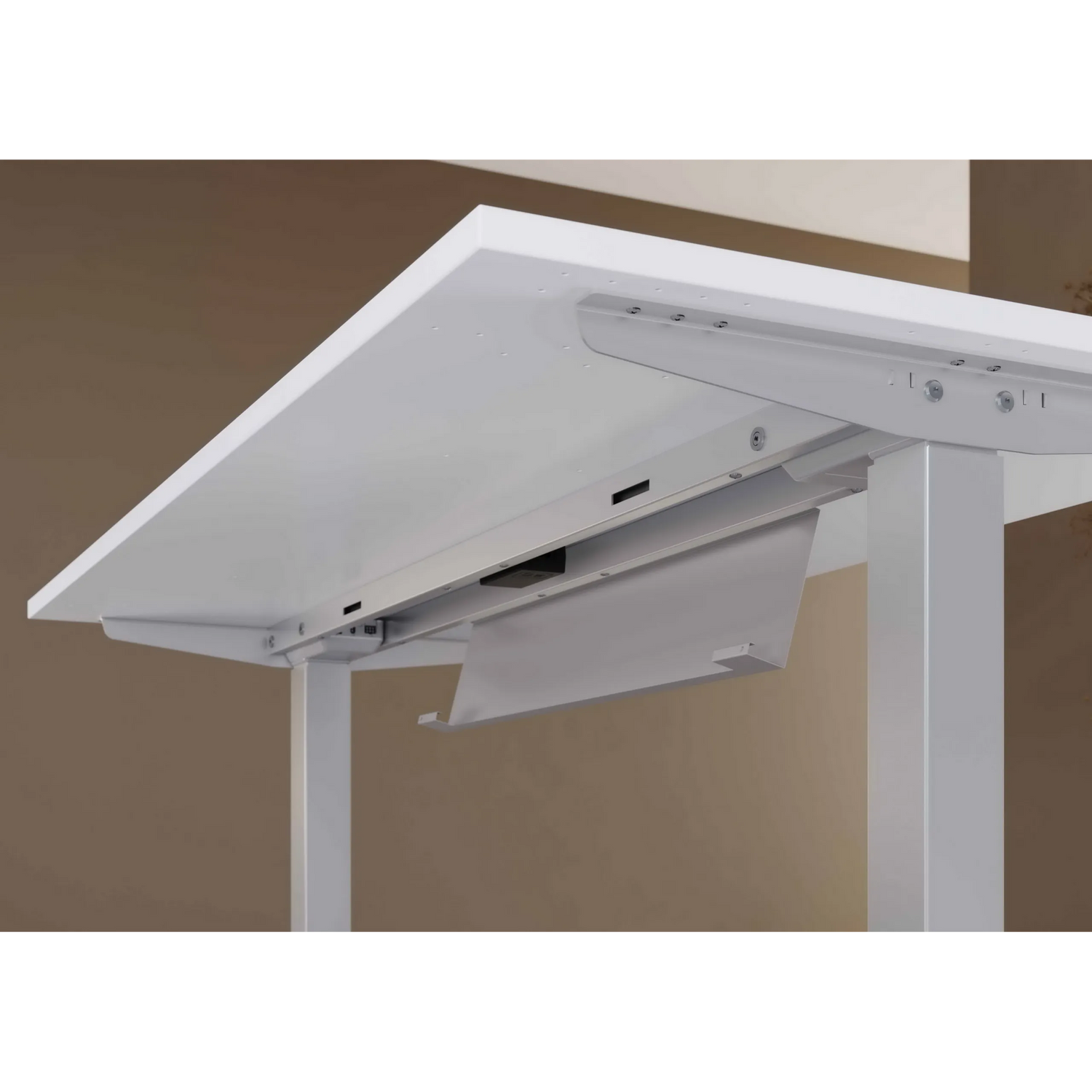 Unterkonstruktion und Kabelmanagement des Schreibtisches XMST 22 S in Grau von hjh OFFICE PRO