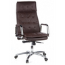 Profi-Chefsessel VILLA 20 mit braunem Kunstlederbezug und verchromten Armlehnen von hjh OFFICE