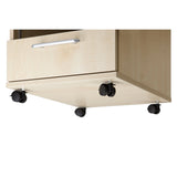 Vier schwarze Rollen an der Unterseite des System Rollcontainers SIGNA AC30 in Asteiche von hjh OFFICE PRO