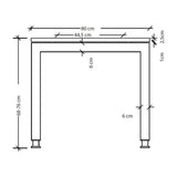 Maßzeichnung des Schreibtischs JAVA 19 S mit einer Breite von 80 cm und Höhe von 68-76 cm von hjh OFFICE PRO