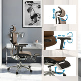 Verstellbare Kopfstütze, Armlehnen und Sitzfläche des Luxus-Chefsessel ERGOHUMAN PLUS LEGPRO GEN2 von hjh OFFICE