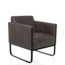 Grauer Loungesessel Aruba Retro mit dunkelgrauem Bezug und schwarzem Kufengestell von hjh OFFICE