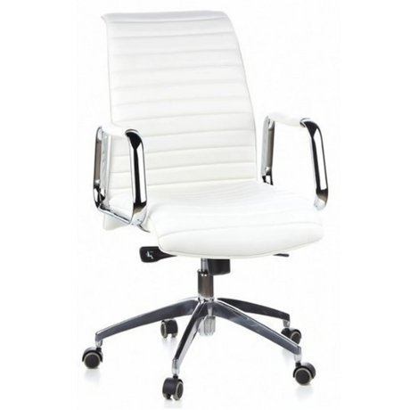 Profi-Chefsessel ASPERA 10 in Cremeweiß mit gesteppter Polsterung und Chrom-Armlehnen von hjh OFFICE