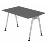Höhenverstellbarer Schreibtisch ATOS 12 S in Graphit mit silbernen Beinen von hjh OFFICE PRO