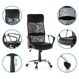 Homeoffice Chefsessel STRYKA aus Kunstleder und Netz mit Detailansichten von hjh OFFICE