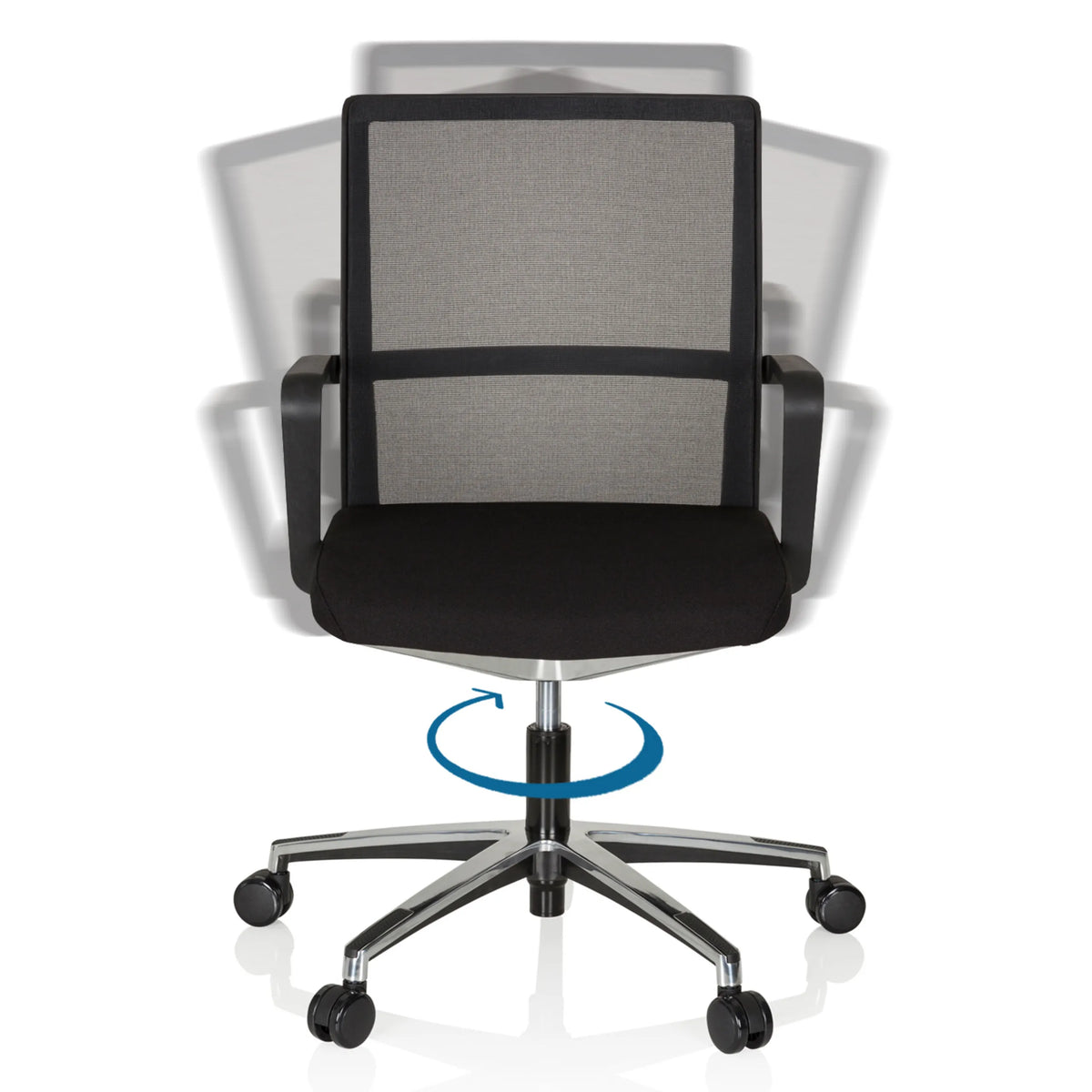 360-Grad-Drehfunktion des Profi-Bürostuhls MOVE-TEC NET 3D in Schwarz von hjh OFFICE