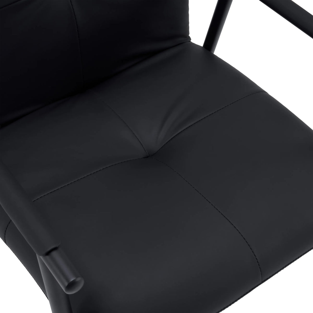 Schwarze Kunstleder-Polsterung der Sitzfläche des Polsterstuhls Lifea Flex von hjh LIVING