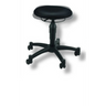 Schwarzer Drehhocker BALANCE 10 mit runder Sitzfläche und fünf Rollen von Topstar