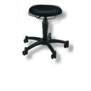 Schwarzer Drehhocker BALANCE 10 mit runder Sitzfläche und fünf Rollen von Topstar