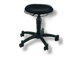 Schwarzer Drehhocker BALANCE 10 mit runder Sitzfläche und fünf Rollen von Topstar