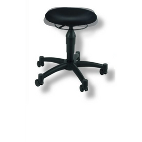 Schwarzer Drehhocker BALANCE 10 mit runder Sitzfläche und fünf Rollen von Topstar