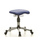 Blauer Drehhocker BALANCE 20 mit gepolsterter Sitzfläche und fünf Rollen von Topstar