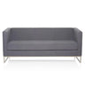 Dunkelgraues Loungesofa BARBADOS als Drei-Sitzer mit schlankem Metallgestell von hjh OFFICE