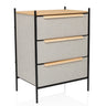 Kommode STUVAR in Taupe mit drei Schubladen, Holzgriffen und schwarzem Metallgestell von hjh LIVING