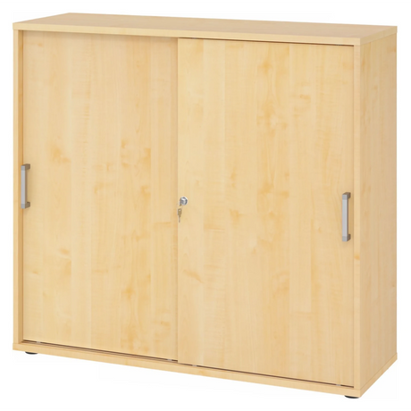 Schiebetürenschrank BETA S 1753S in Ahorn-Optik mit Chromgriffen und Schloss von hjh OFFICE PRO