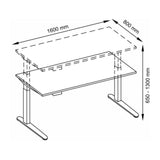 Technische Zeichnung des Schreibtischs XBHM 16 GG mit 1600 × 800 mm von hjh OFFICE PRO