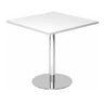 Quadratischer System Konferenztisch BISTRO F88Q C mit weißer Platte und chromfarbenem Standfuß von hjh OFFICE PRO