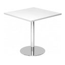 Quadratischer System Konferenztisch BISTRO F88Q C mit weißer Platte und chromfarbenem Standfuß von hjh OFFICE PRO