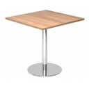 System Konferenztisch BISTRO F88Q C mit quadratischer Nussbaumnholzplatte und rundem Chromfuß von hjh OFFICE PRO