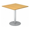 System-Konferenztisch BISTRO F88Q S mit quadratischer Buchenplatte und silbernem Standfuß von hjh OFFICE PRO