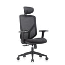Homeoffice-Bürostuhl BLACORE in Schwarz mit Netzrückenlehne, Kopfstütze und Armlehnen von MyBuero
