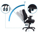 Verstellmechanismen und 90 Grad Neigung des Profi-Bürostuhls ZENIT PRO von hjh OFFICE