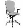 Profi-Bürostuhl SITNESS PRO AL.P4 in Hellgrau mit schwarzen Armlehnen und glänzendem Fußkreuz von Topstar