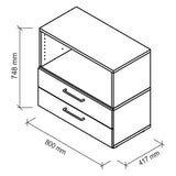 Technische Zeichnung des Unterbaus FlexWall mit 800 × 417 mm von hjh OFFICE PRO