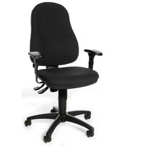 Schwarzer Homeoffice-Bürostuhl CALIFORNIA 60 mit Armlehnen und fünf Rollen von Topstar