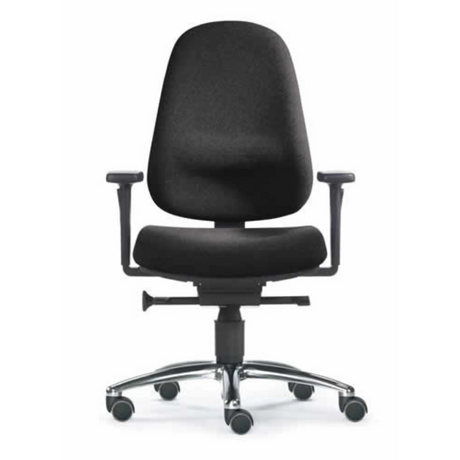 Profi-Bürostuhl ZERO 12 AL mit schwarzem Stoffbezug, Armlehnen und Rollenkreuz von Sitwell Steifensand
