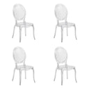 Vierer-Set transparenter Vierfußstühle CRISTALIO aus durchsichtigem Kunststoff von hjh LIVING