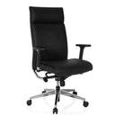 Profi-Chefsessel CURYO in Schwarz mit glänzendem Metallkreuzfuß und gepolsterten Armlehnen von hjh OFFICE