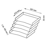Maßzeichnung der Schrägablagen für den System Rollcontainer ACSA mit 327 × 212 × 33 mm von hjh OFFICE PRO