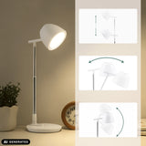 Höhen- und Neigungsverstellung der Schreibtischlampe Lumanova D3 in Weiß von hjh OFFICE (KI-generiertes Bild)