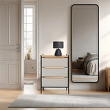 Kommode STUVAR in Taupe mit drei Schubladen und Holzgriffen von hjh LIVING