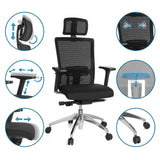 Profi-Bürostuhl ASTRA LUX in Schwarz mit Netzrücken und verschiedenen Verstellmöglichkeiten von hjh OFFICE