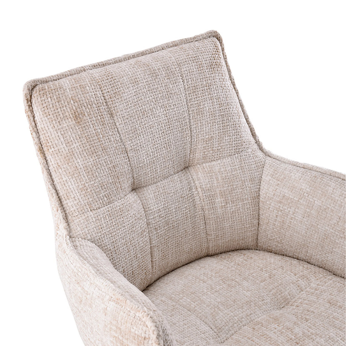 Beige strukturierter Stoffbezug mit Steppung des Esszimmerstuhls Tavaro von hjh LIVING