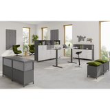 Aufsatzkorpus der Serie FlexWall in Graphit mit integrierten Regalfächern von hjh OFFICE PRO