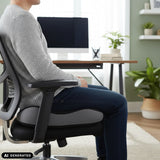 Schwarzes Sitzkissen MEDISIT VI auf einem Bürostuhl von hjh OFFICE (KI-generiertes Bild)