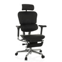 Luxus-Chefsessel ERGOHUMAN PLUS LEGPRO GEN2 aus schwarzem Leder mit Kopfstütze und Fußstütze von hjh OFFICE