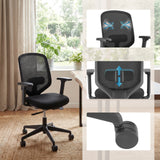 Profi-Bürostuhl Delvia in Schwarz mit Mesh-Rückenlehne und verstellbaren Armlehnen von hjh OFFICE