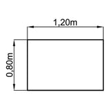 Technische Zeichnung des Schreibtischs UNDA 12 W mit 1,20 × 0,80 m von hjh OFFICE PRO