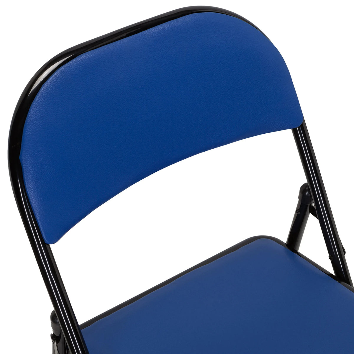 Blau gepolsterte Rückenlehne aus Kunstleder des Klappstuhls TUDELA von hjh OFFICE