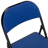 Blau gepolsterte Rückenlehne aus Kunstleder des Klappstuhls TUDELA von hjh OFFICE