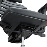 Unterseite der Sitzfläche mit Verstellhebel des Profi-Bürostuhls ERGO LINE II PRO in Schwarz von hjh OFFICE