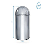 Maßzeichnung des Mülleimers PUSH 35L mit 66 cm Höhe und 35 cm Durchmesser von hjh OFFICE