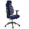 Blauer Profi-Bürostuhl ERGO LINE II PRO mit Stoffbezug, segmentierter Rückenlehne und Armlehnen von hjh OFFICE