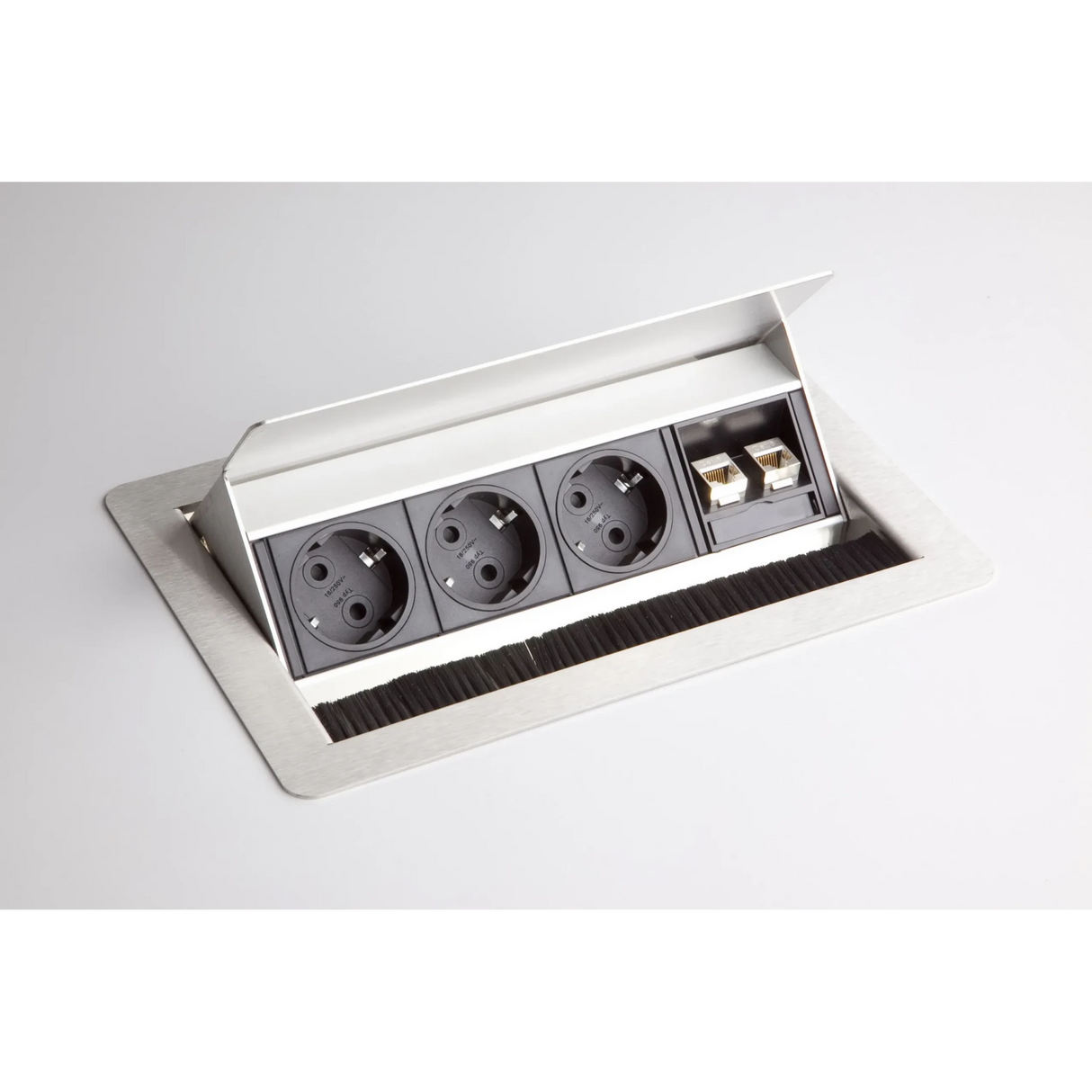 ELDATA0 | Steckdosenleiste (ohne Fräsung) | 3 x Steckdose | 2 x RJ45 - Zubehör